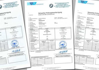 3 Zertifikate unseres Schweißers